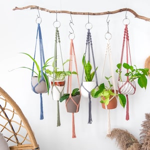 Hanging Planter Indoor, Rope Macrame Plant Hanger, Indoor Plants Houseplants Terrarium, Large Plant Pot Holder, Ceiling Window Wall Planter