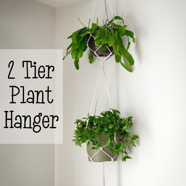 Tier Planter, Two Tiered Hanging Planter, Hanging Planter, Hanging Plant Holder, Hanging Planter Indoor, Double Plant Hanger, Plant Hanger