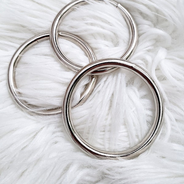 2.5 inch Heavy Duty Metal Ring, Nickel-Plated Harness Ring, Macrame Ring, Macrame Supplies, DIY Plant Hanger, Craft Supplies, Metal Ring Set