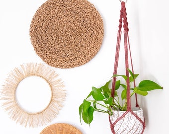 Suspension pour plante en macramé, grande petite jardinière suspendue, support pour plante d'intérieur, plante d'intérieur, décoration d'intérieur scandinave moderne Boho Hygge, plante cadeau pour maman