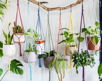 Macrame Plant Hanger, Hanging Planter, Simple Minimalist Plant Hanger, Short Small Large Cotton Rope Hanging Plant Holder Indoor, Home Decor