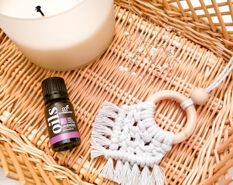 Auto Diffusor für ätherisches Öl, Rückspiegel Zubehör, niedlicher Boho Auto Anhänger, hängende Mini Makramee Verzierung, kleine Autodekorationen Innenraum