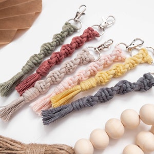 Cute Key Rope Macrame Keychain, Cute Rope Key Chain Tassel Fringe, Short Small Keys ...