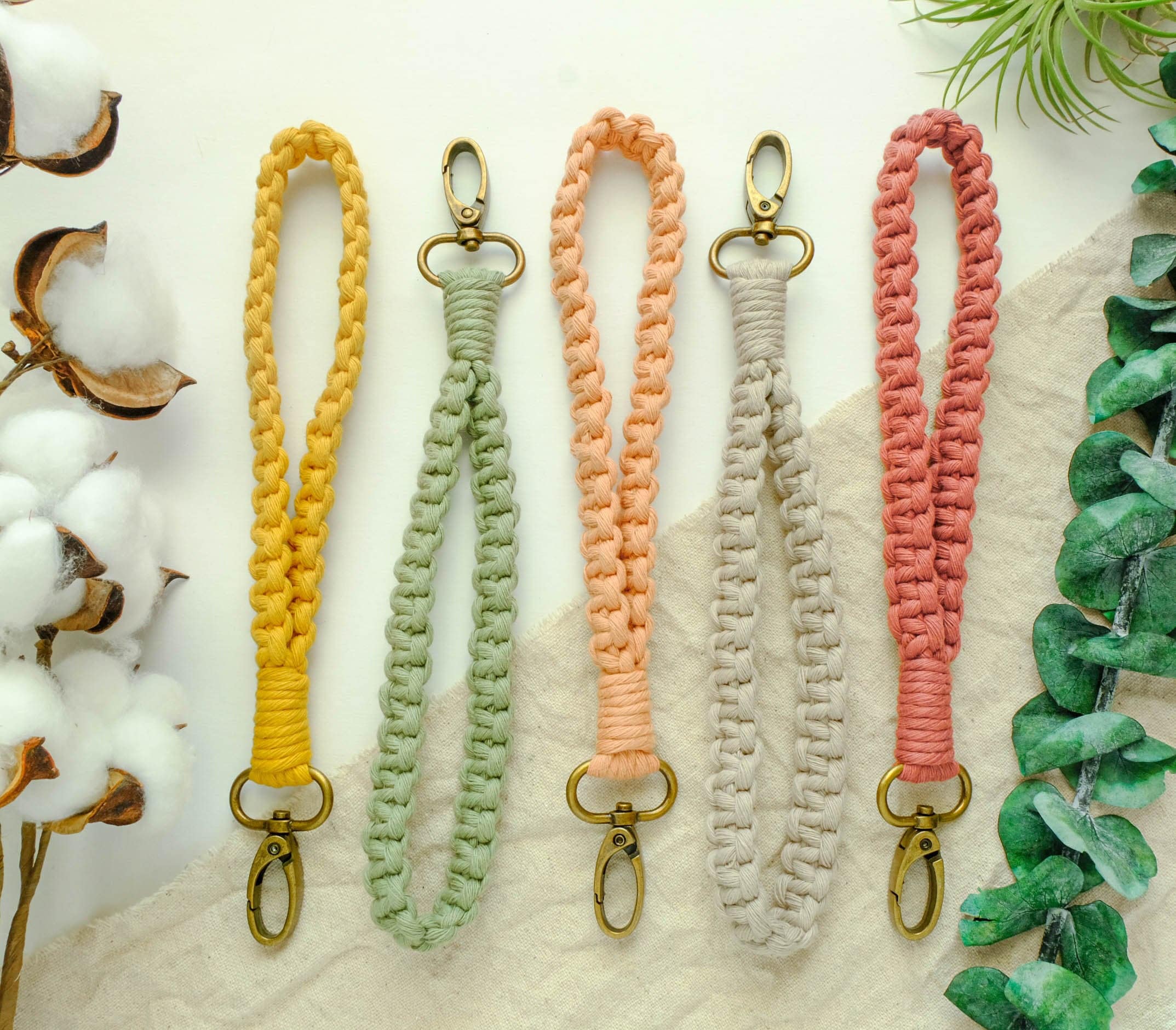 小物 OVY Carabiner Macrame Keychain Macrame Keychain Wristlet, Macrame Key Chain Wrist Lanyard for