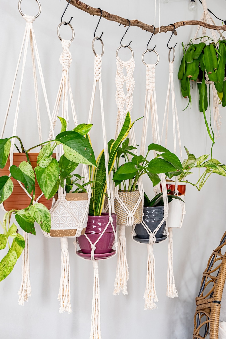 Indoor Macrame Plant Hanger Hanging Planter Pot Wall Window Etsy Canada