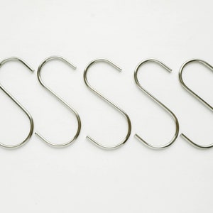 Silver S Hooks for Hanging Plants, Black Stainless Steel Metal S Shaped Hook for Plants, S Hanger Extension Plant Hanger Wall Ceiling Hooks