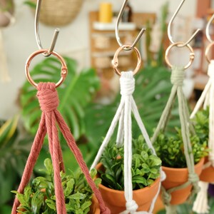 Rear View Mirror Car Accessories, Cute Car Charm, Car Decorations Interior, Small Macrame Plant Hanger, Mini Hanging Planter, Succulent Pot image 5