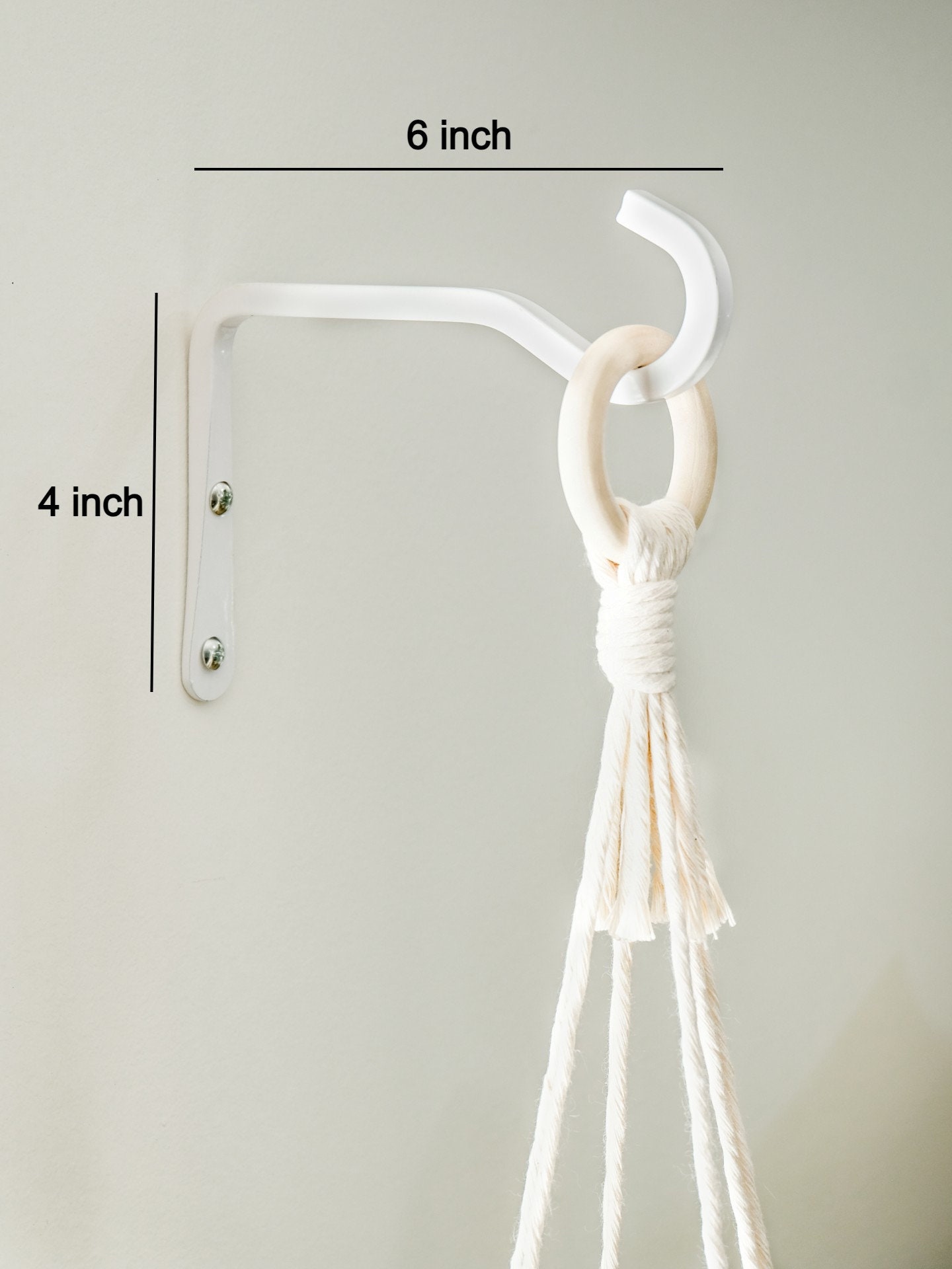 Ganchos De Pared Ajart Para Plantas - 30 Cm, Color Blanco Crema, Soporte Hasta 15.9 Kg, Pack De 2