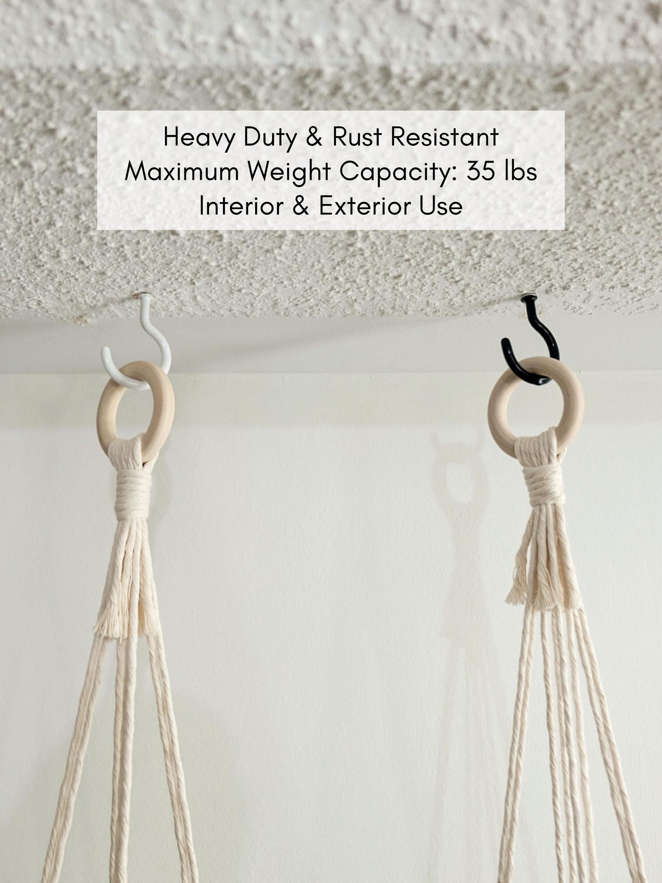ceiling hook weight capacity Evsteluo 2 Inch Heavy Duty – Easy Installation Zinc Alloy Hooks for Hanging Plants & Light Fixtures, Works on Wood, Concrete & Drywall (2 Sets, Chrome) : Industrial & Scientific end hook [Admiral Hook IR8395] Iron Rustic