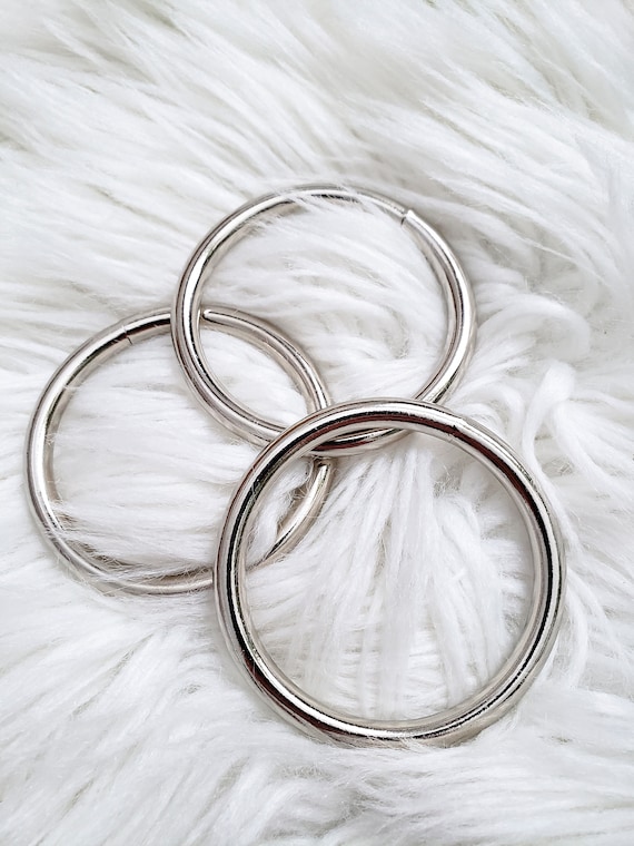 Craft County Nickel Plated 2-Inch Welded Steel O-Ring - Multiple Pack Sizes  Available - Ideal for Jewelry Making, Macrame, Wall Art, Hand Crafts & DIY