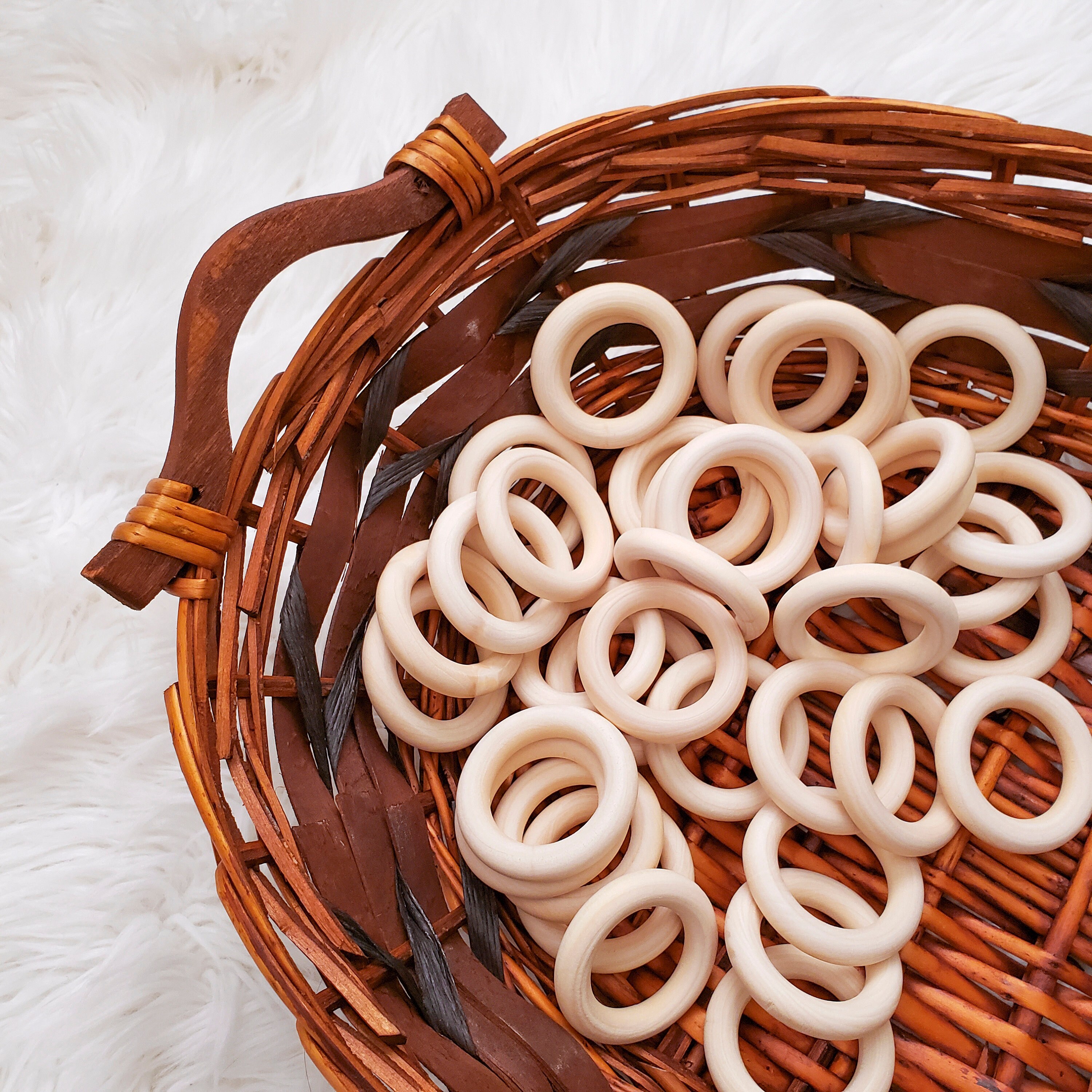 Natural Wooden Macrame Ring 50mm – Little Lane