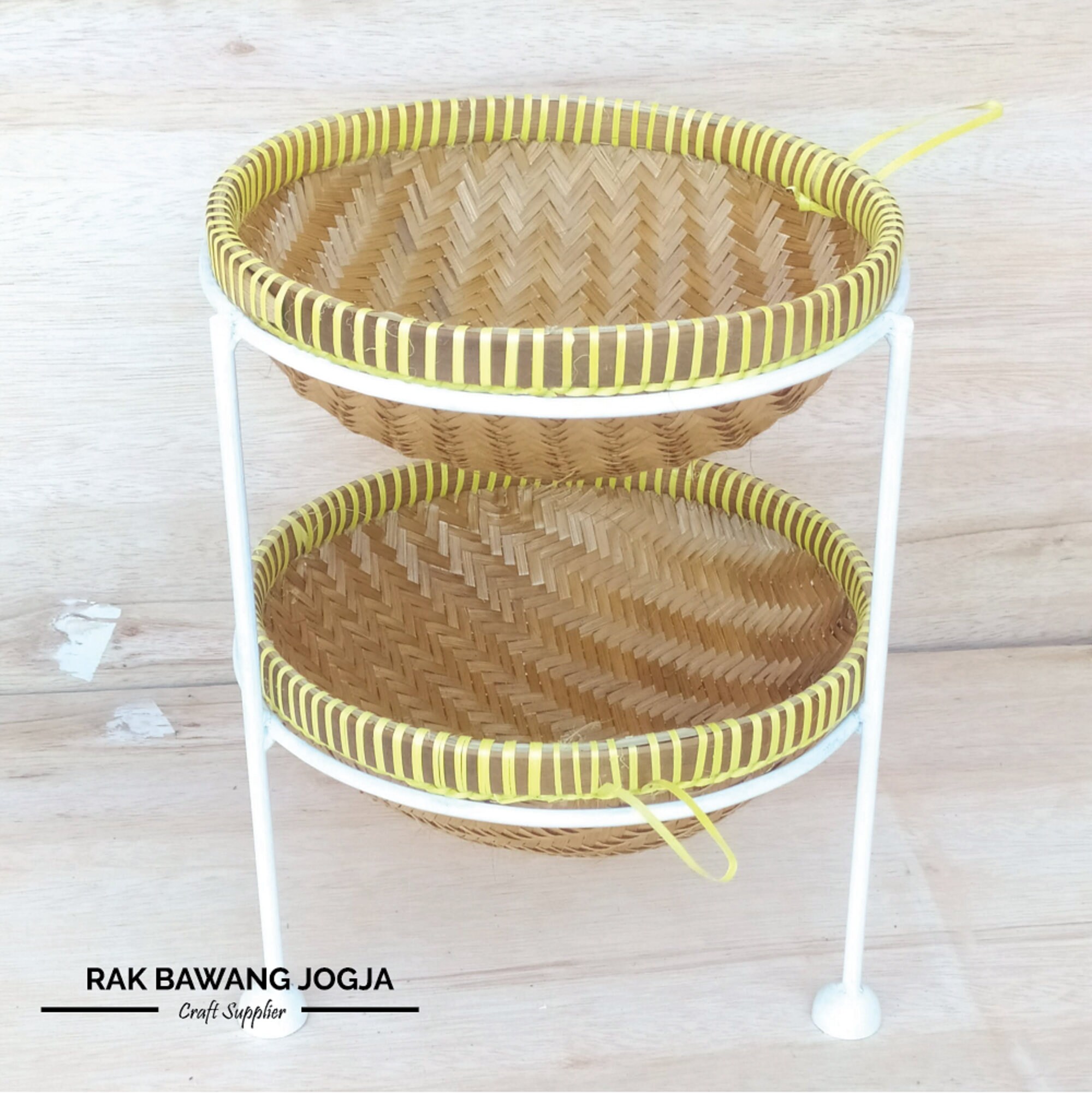 Bamboo Onion Rack 2 Tier Free Set 2 Flat Bamboo Basket Java Etsy Canada
