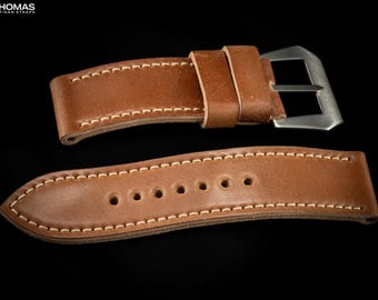 Handgjort Horween Shell Cordovan klockarmband – Specialdesignat läderarmband för samlare