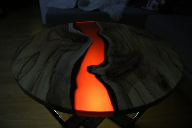 Red Epoxy Resin Table Tops