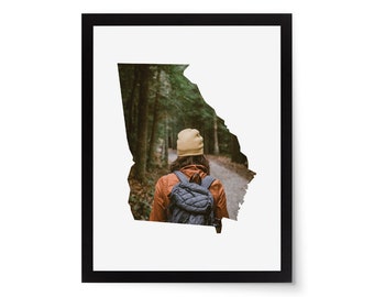 Georgia State Photo Mat - 11x14 White Cardstock Picture Frame Mat
