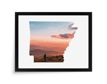 11x14 Arkansas State Photo Mat – White Cardstock Picture Frame Mat