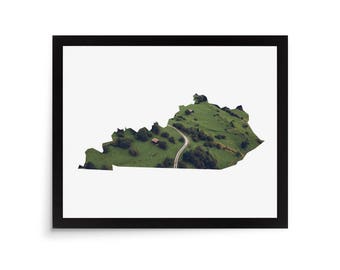 Kentucky State Photo Mat - 8x10 White Cardstock Picture Frame Mat
