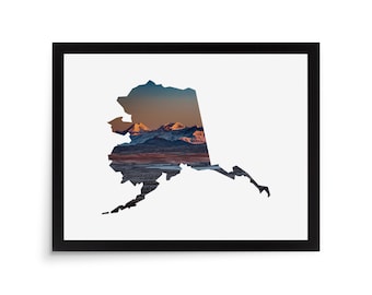 Alaska State Photo Mat - 11x14 White Cardstock Picture Frame Mat