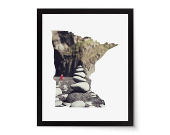 Minnesota State Photo Mat - 8x10 White Cardstock Picture Frame Mat