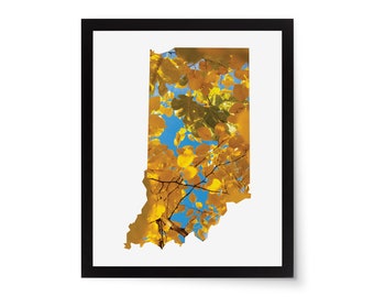 Indiana State Photo Mat - 8x10 White Cardstock Picture Frame Mat