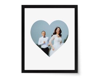 Heart Photo Mat - 8x10 White Cardstock Picture Frame Mat