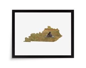 Kentucky State Photo Mat - 11x14 White Cardstock Picture Frame Mat