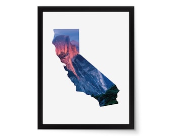 11x14 California State Photo Mat – Travel Gift, Wall Art Decor