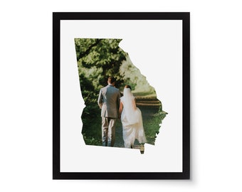 Georgia State Photo Mat - 8x10 White Cardstock Picture Frame Mat