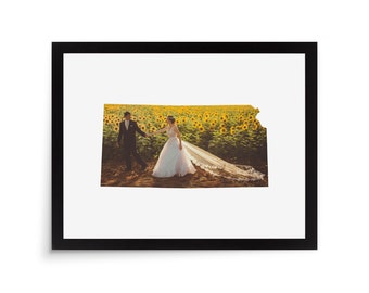 Kansas State Photo Mat - 11x14 White Cardstock Picture Frame Mat