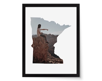 Minnesota State Photo Mat - 11x14 White Cardstock Picture Frame Mat