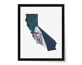 California State Photo Mat - 8x10 White Cardstock Picture Frame Mat