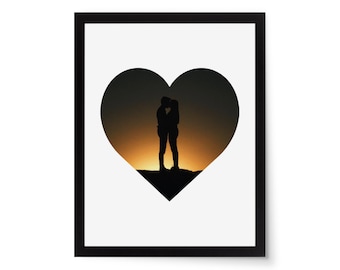 Heart Photo Mat - 11x14 White Cardstock Picture Frame Mat