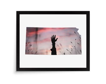 Kansas State Photo Mat - 8x10 White Cardstock Picture Frame Mat