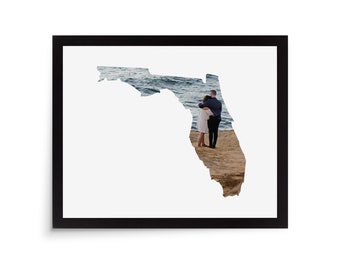 Florida State Photo Mat  - 8x10 White Cardstock Picture Frame Mat