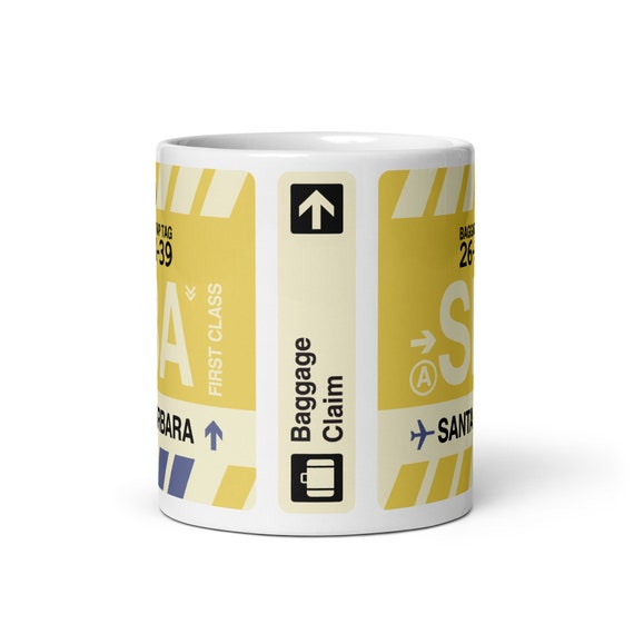SANTA BARBARA California Coffee Mug • SBA Airport Code • Travel