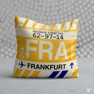 FRANKFURT Deutschland Dekokissen • FRA Airport Code • Reise Souvenir / Luftfahrt Geschenk / Fernweh Dekoration / Urlaubs-Memento