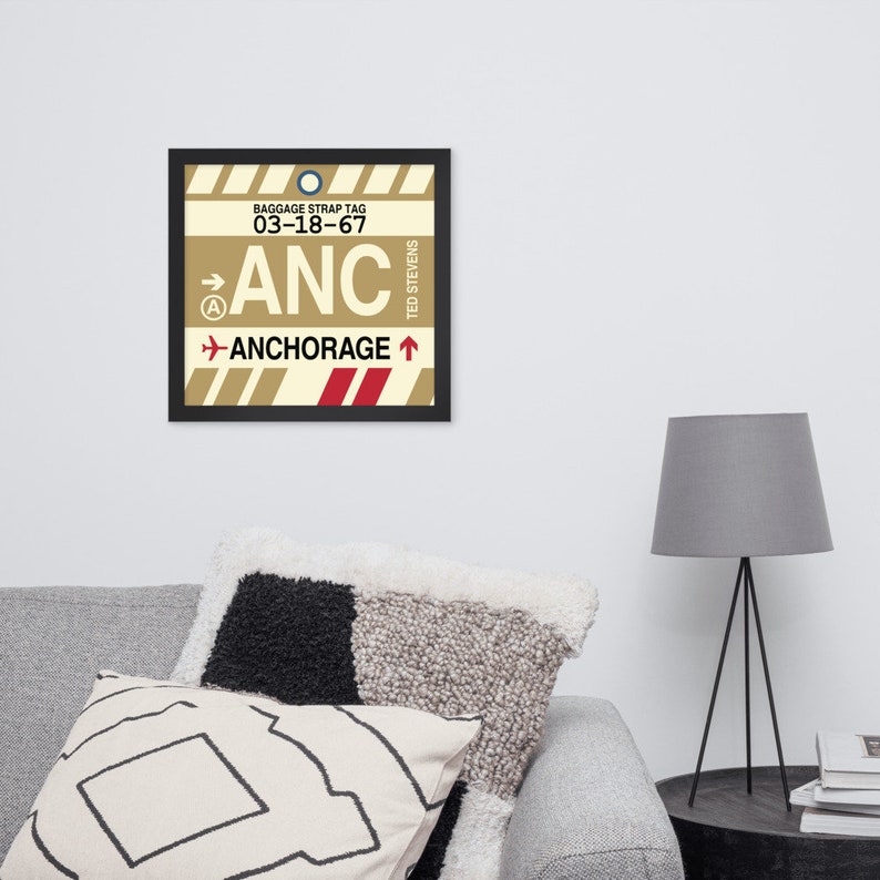ANCHORAGE Framed Wall Art // ANC Airport Code Poster // Travel Etsy