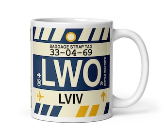 LVIV Ukraine Coffee Mug • LWO Airport Code • Travel Souvenir / Aviation Gift / Wanderlust Memento / Location Artwork / Vacation Keepsake