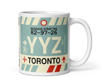 TORONTO Ontario Coffee Mug • YYZ Airport Code • Travel Souvenir / Aviation Gift / Wanderlust Memento / Location Artwork / Vacation Keepsake