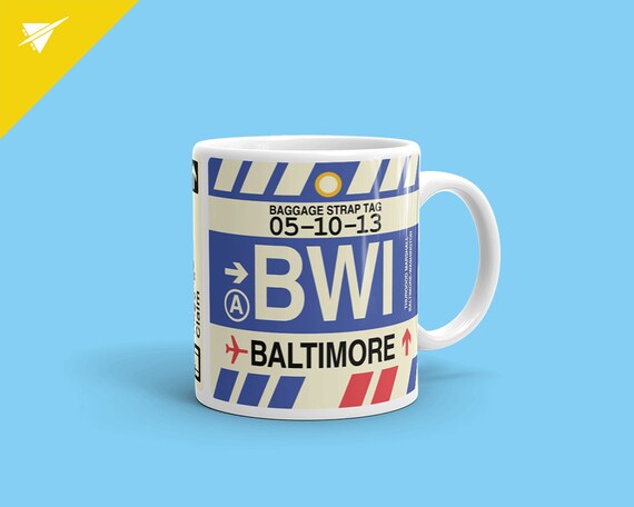 BALTIMORE-WASHINGTON Coffee Mug // BWI Airport Code // | Etsy