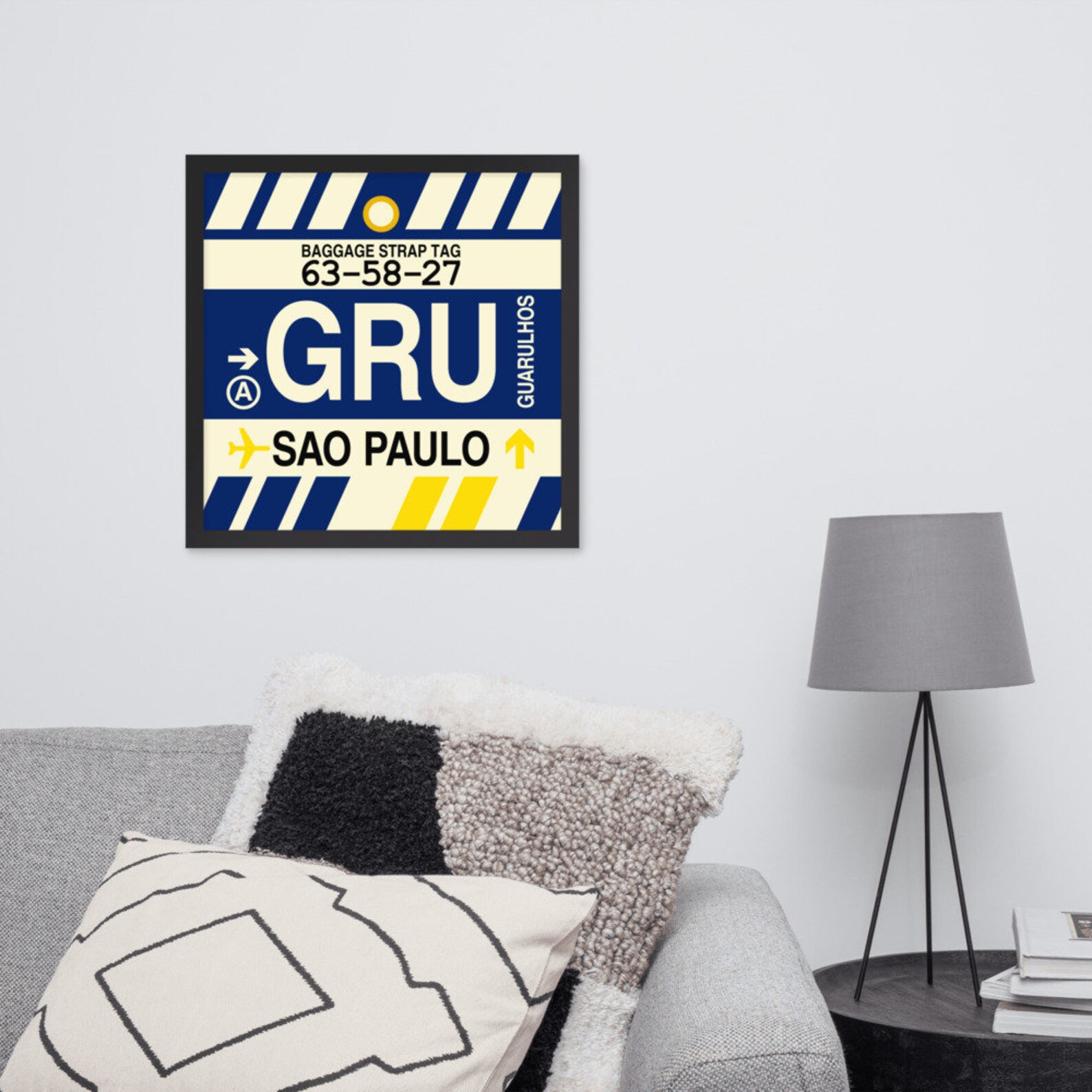 SAO PAULO Framed Wall Art // GRU Airport Code Poster // Travel Etsy