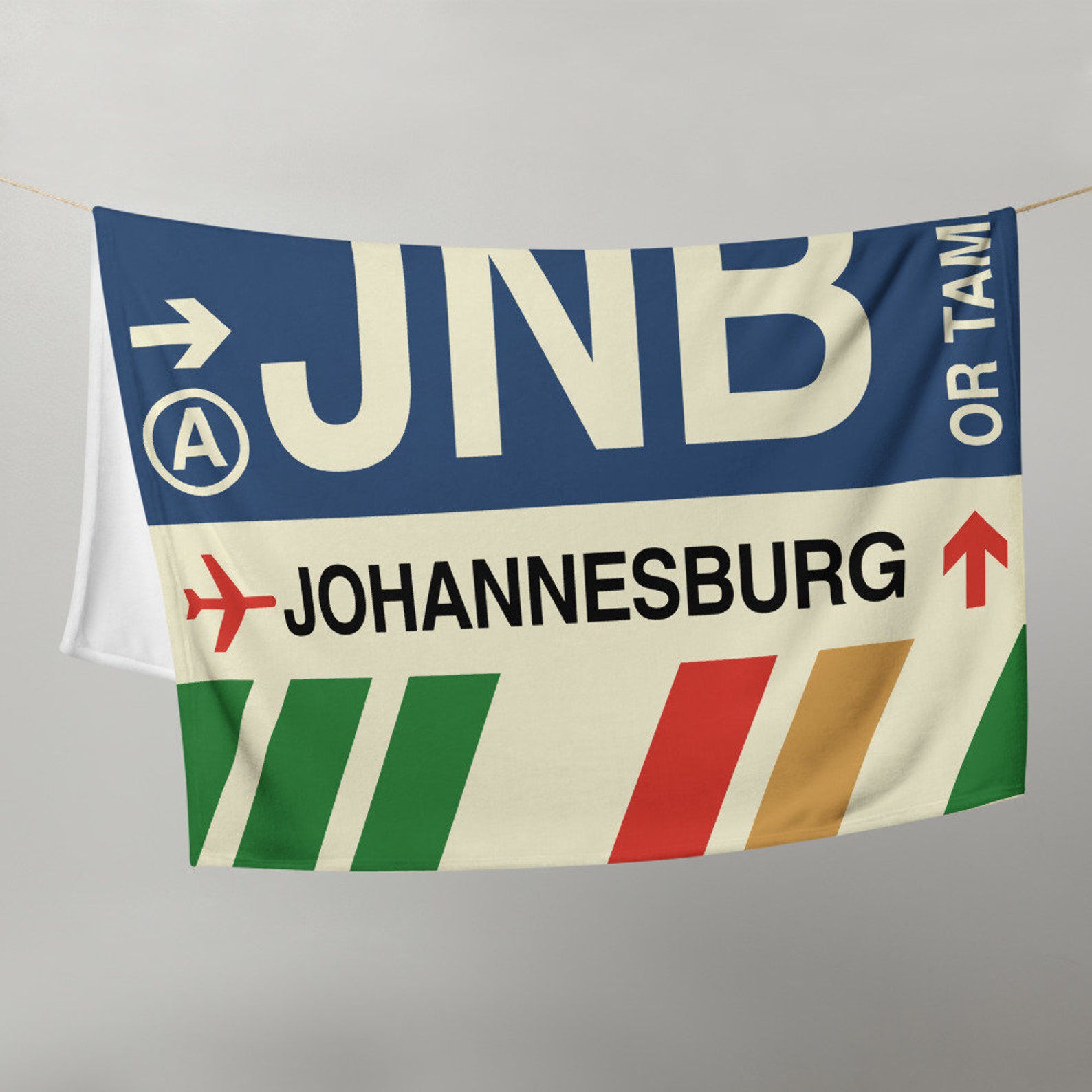 JOHANNESBURG Throw Blanket // JNB Airport Code // South Africa Etsy