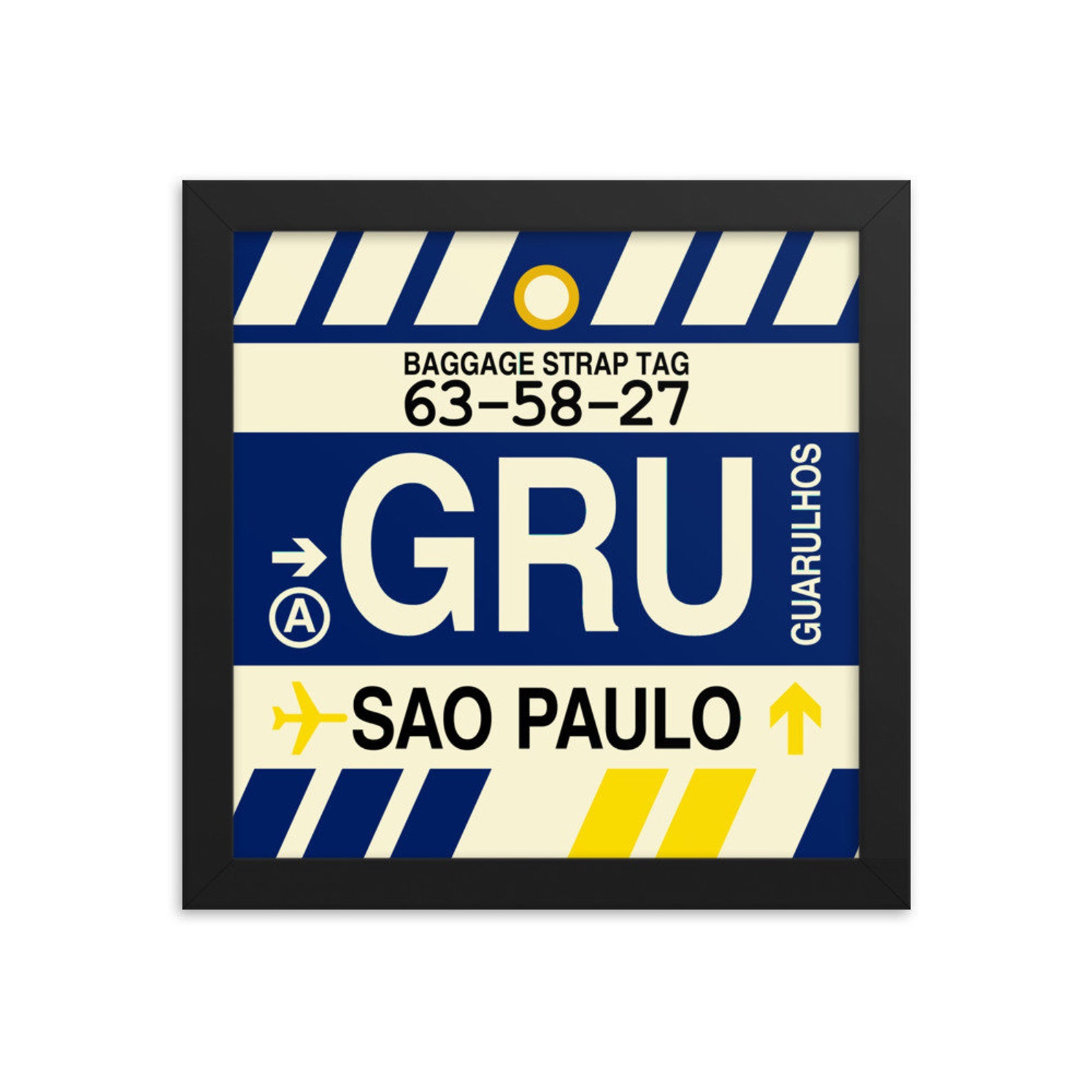 SAO PAULO Framed Wall Art // GRU Airport Code Poster // Travel Etsy