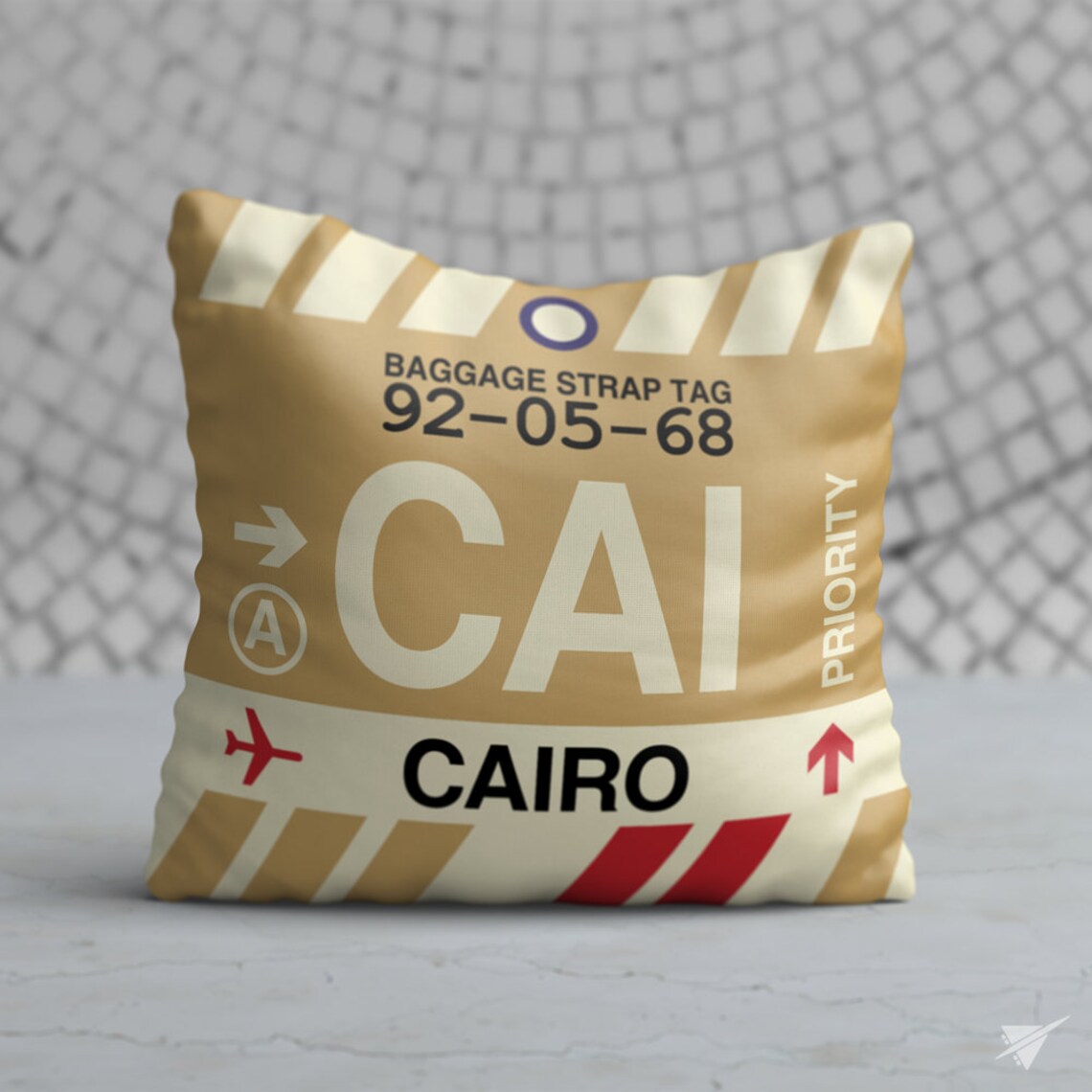 CAIRO Throw Pillow // CAI Airport Code // Egypt Travel Home Etsy