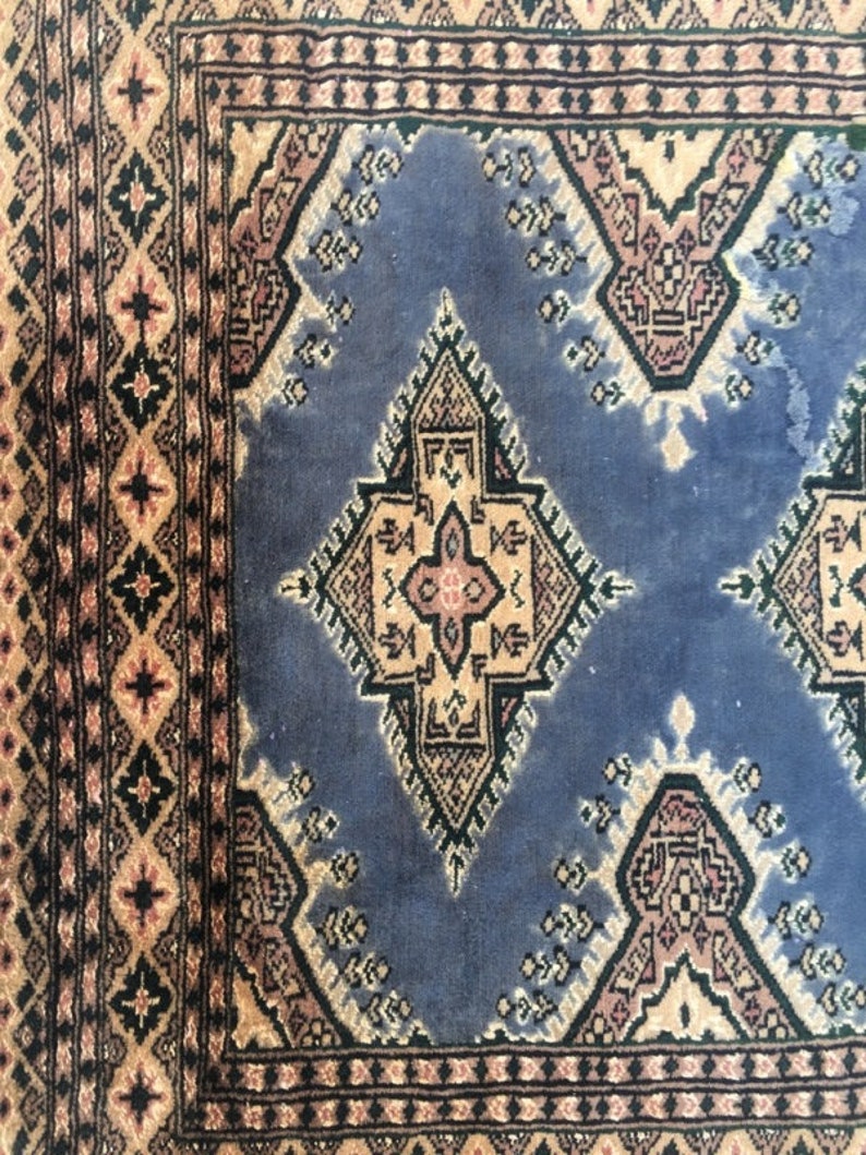 3x4 Vintage Pakistani Bokhara Antique Rug Handmade Small Etsy