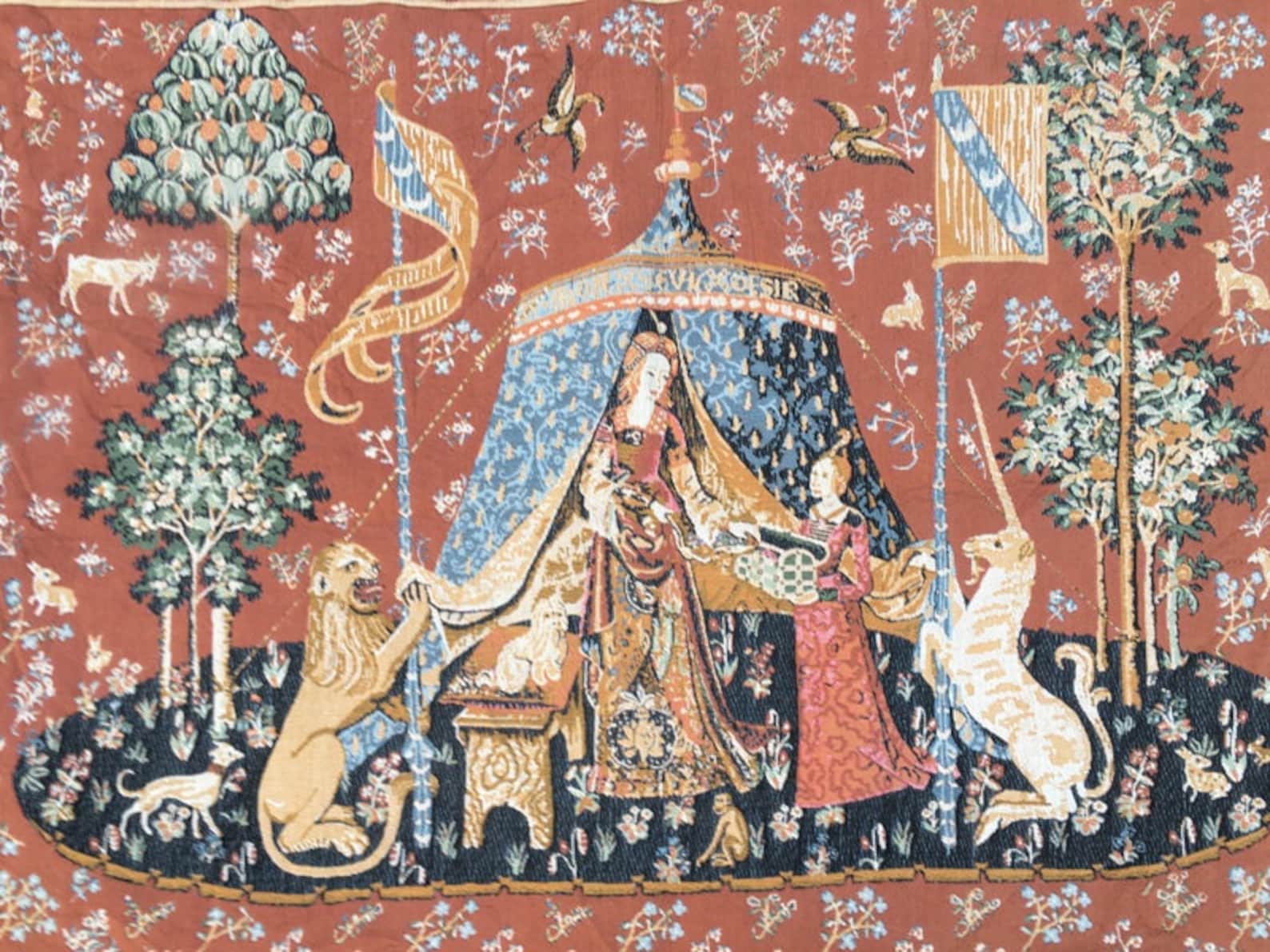 French Tapestry Antique Pictorial Tapestry Tapestry Wall Etsy