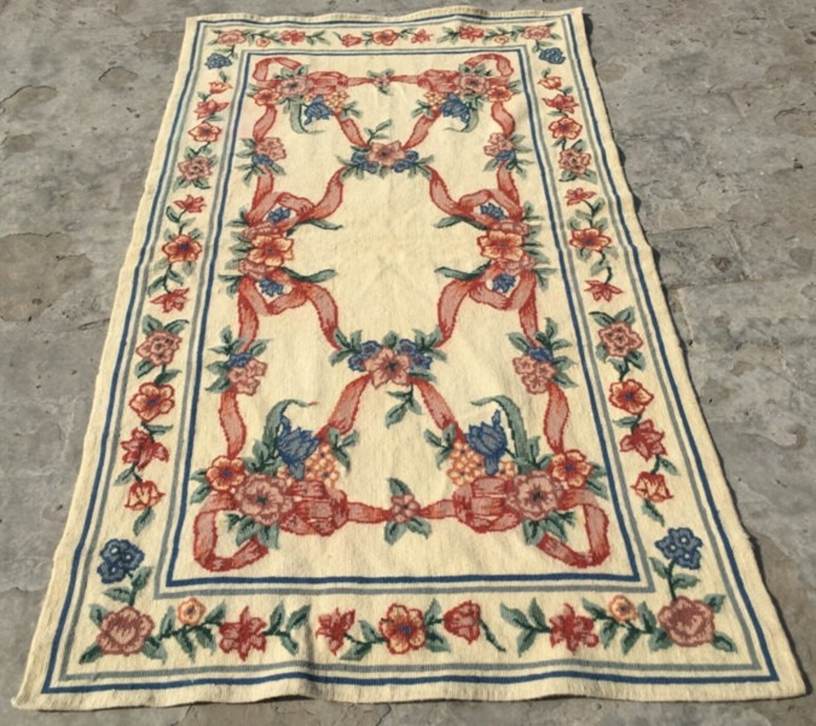 Antique Aubusson Rug Handmade French Style Aubusson Kilim Etsy