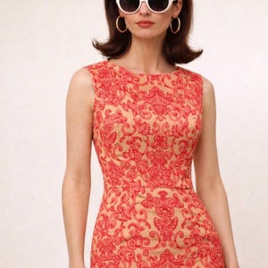 chinese dress ladies Christopher Kane Coral Lace Overlay Dress – Runway Catalog main image 1