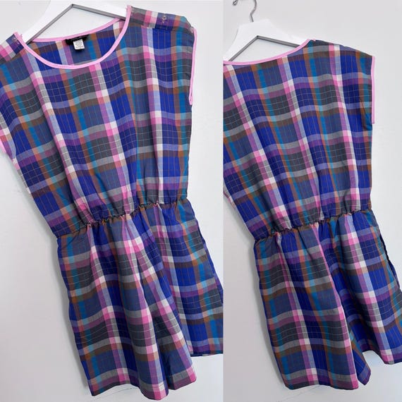Vintage Plaid Romper, Purple Plaid Dream Girl Rom… - image 7