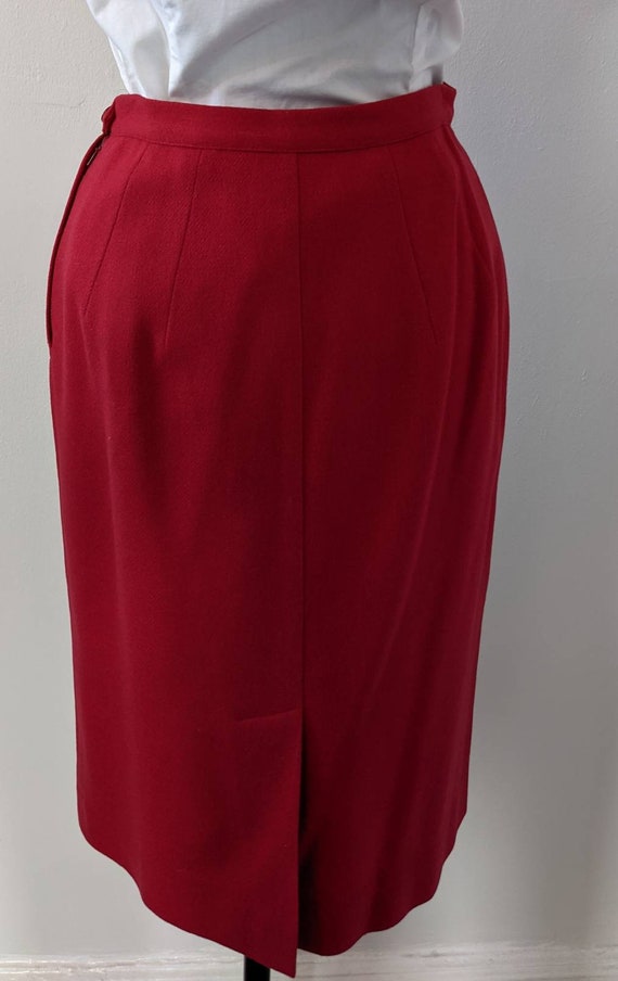Vtg 1950s Pencil Skirt, 1950s Wool Skirt, Side Zi… - image 8